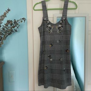 Topshop black and white houndstooth dress